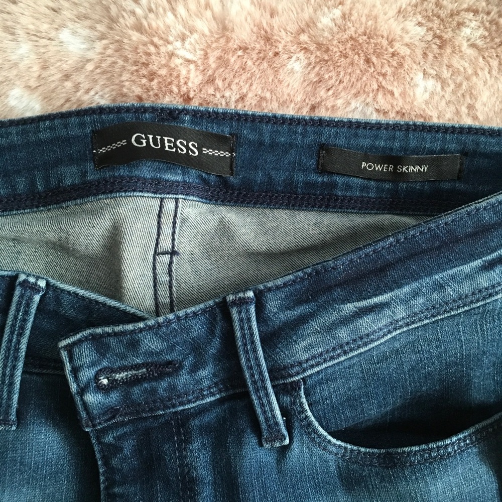 GUESS Power Skinny Jeans - Dark Blue Wash - Picture 2 of 4
